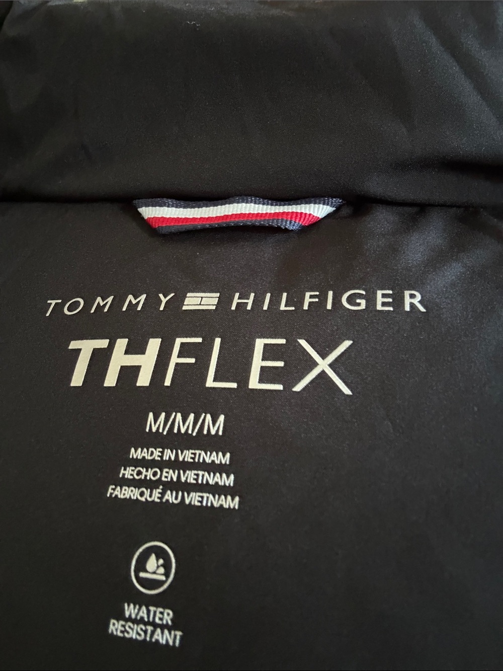 Tommy Hilfiger Black Performance THFLEX Jacket with Signature Red & White Trim